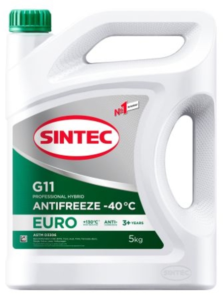 Антифриз SINTEC EURO G11 green -40 5кг (новый) / 4 шт
